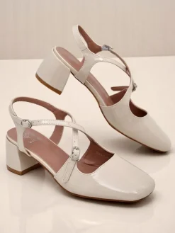 Royalfashion Damskie czółenka na niskim obcasie z ozdobnymi paseczkami Lollita