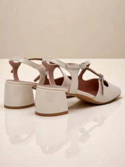 Royalfashion Damskie czółenka na niskim obcasie z ozdobnymi paseczkami Lollita