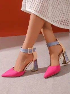 Royalfashion Damskie czółenka z ozdobnym obcasem Sammid