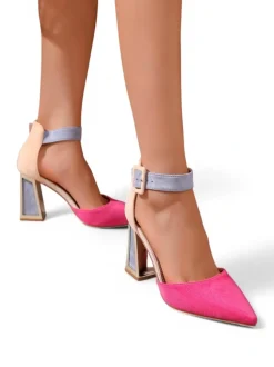 Royalfashion Damskie czółenka z ozdobnym obcasem Sammid