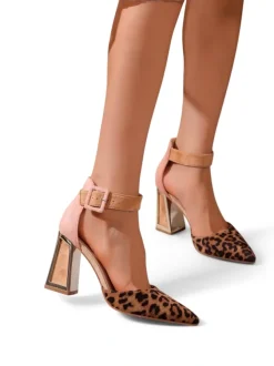 Royalfashion Damskie czółenka z ozdobnym obcasem Sammid