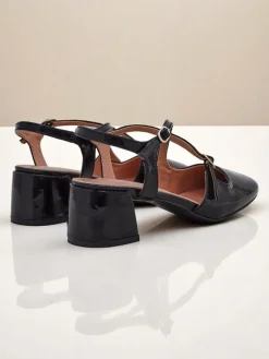 Royalfashion Damskie czółenka na niskim obcasie z ozdobnymi paseczkami Lollita