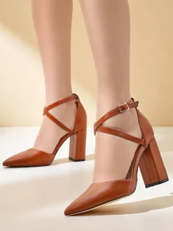 Royalfashion Damskie czółenka z krzyżowanymi paseczkami Eurolias