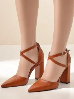 Royalfashion Damskie czółenka z krzyżowanymi paseczkami Eurolias