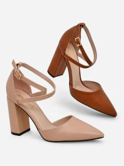 Royalfashion Damskie czółenka z krzyżowanymi paseczkami Eurolias