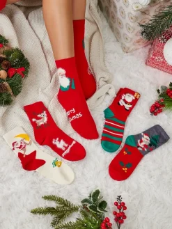 Royalfashion Damskie długie świąteczne skarpety 5/pak