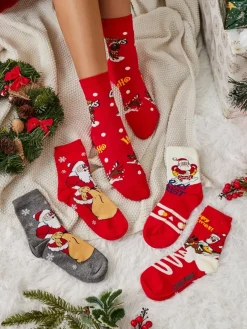 Royalfashion Damskie długie świąteczne skarpety 5/pak