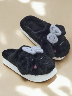 Royalfashion Damskie futrzane kapcie z kokardką Savos