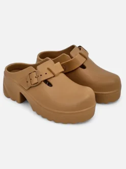 Royalfashion Damskie gumowe klapki na obcasie Voxones