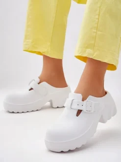 Royalfashion Damskie gumowe klapki na obcasie Voxones