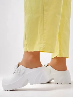 Royalfashion Damskie gumowe klapki na obcasie Voxones