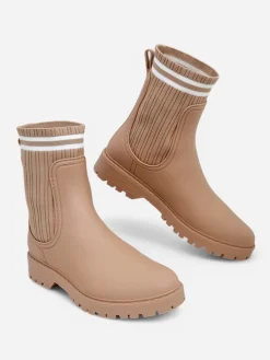 Royalfashion Damskie kalosze z wyższą tkaninową wstawką Scarlesa