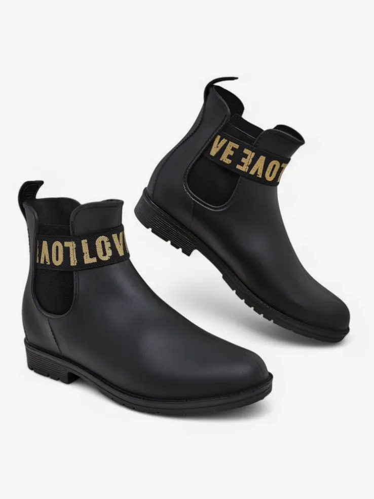 Royalfashion Damskie kalosze matowe z napisem Love Love