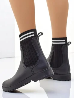 Royalfashion Damskie kalosze z wyższą tkaninową wstawką Scarlesa