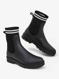 Royalfashion Damskie kalosze z wyższą tkaninową wstawką Scarlesa