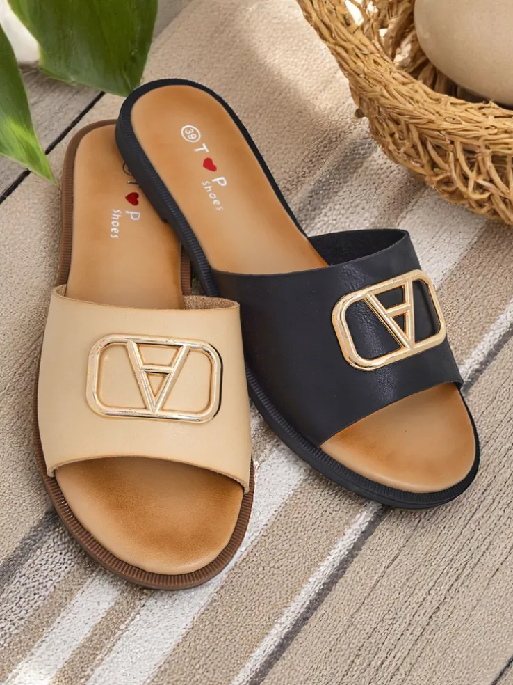 Royalfashion Damskie klapki na płaskiej podeszwie Ohanna