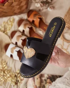 Royalfashion Damskie klapki na płaskiej podeszwie Olis