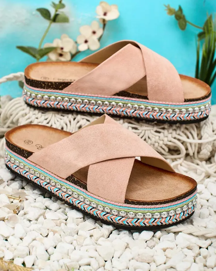 Royalfashion Damskie klapki na płaskiej podeszwie Tomlla