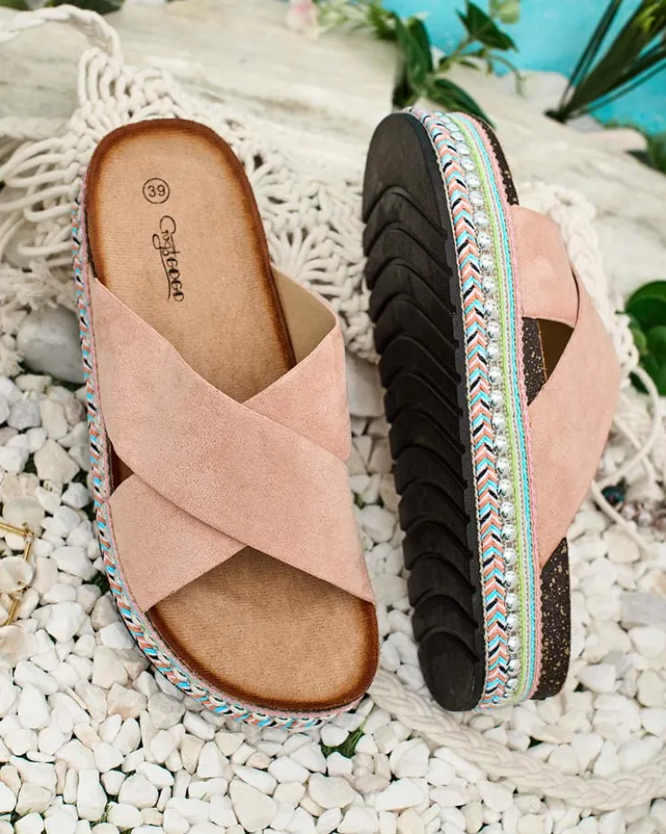 Royalfashion Damskie klapki na płaskiej podeszwie Tomlla