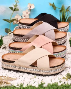 Royalfashion Damskie klapki na płaskiej podeszwie Tomlla