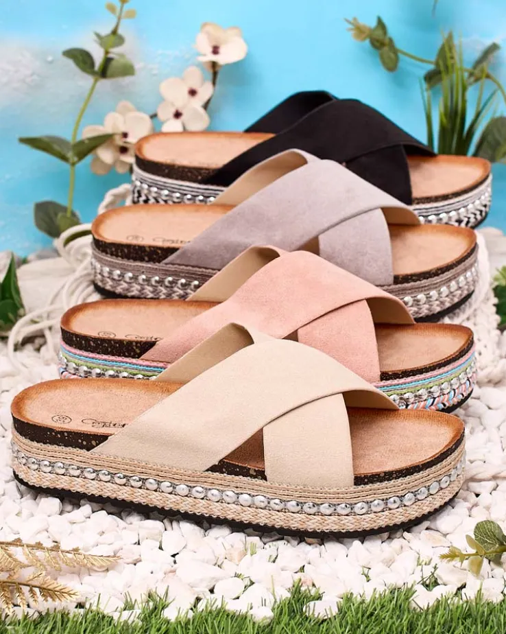 Royalfashion Damskie klapki na płaskiej podeszwie Tomlla