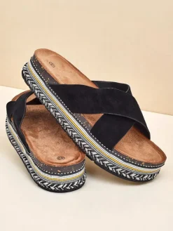 Royalfashion Damskie klapki na płaskiej podeszwie Solea Deco