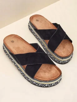 Royalfashion Damskie klapki na płaskiej podeszwie Solea Deco