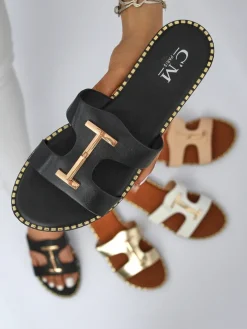 Royalfashion Damskie klapki na płaskiej podeszwie Maya Louise