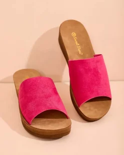 Royalfashion Damskie klapki na niskim koturnie Saffil