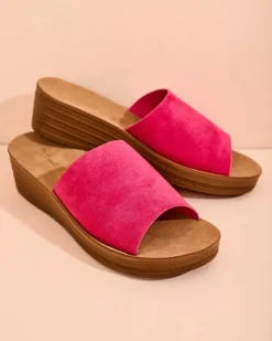 Royalfashion Damskie klapki na niskim koturnie Saffil