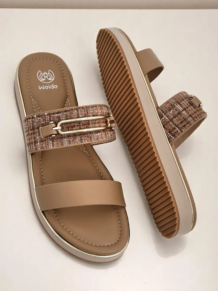 Royalfashion Damskie klapki na płaskiej podeszwie Mamma