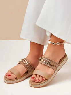 Royalfashion Damskie klapki na płaskiej podeszwie Mamma