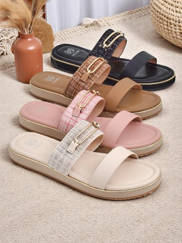 Royalfashion Damskie klapki na płaskiej podeszwie Mamma