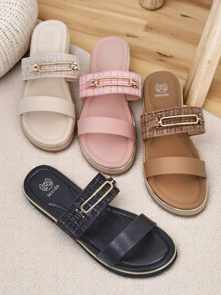 Royalfashion Damskie klapki na płaskiej podeszwie Mamma