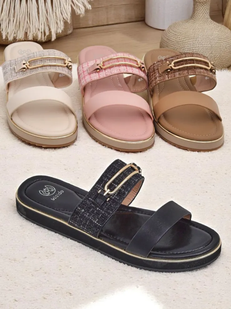 Royalfashion Damskie klapki na płaskiej podeszwie Mamma