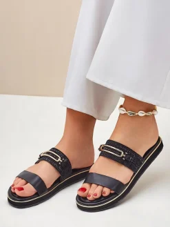 Royalfashion Damskie klapki na płaskiej podeszwie Mamma