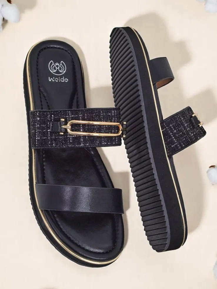 Royalfashion Damskie klapki na płaskiej podeszwie Mamma