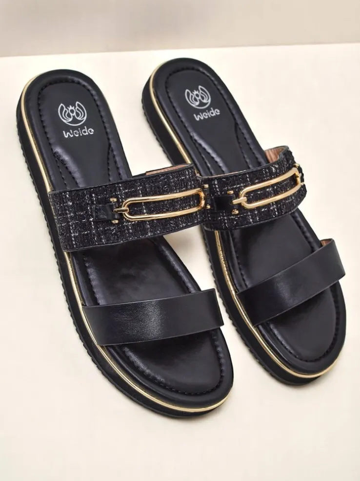 Royalfashion Damskie klapki na płaskiej podeszwie Mamma