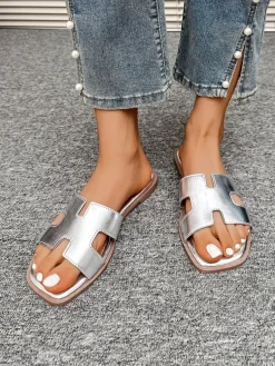 Royalfashion Damskie klapki na płaskiej podeszwie Eval