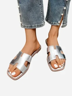 Royalfashion Damskie klapki na płaskiej podeszwie Eval