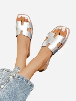 Royalfashion Damskie klapki na płaskiej podeszwie Eval