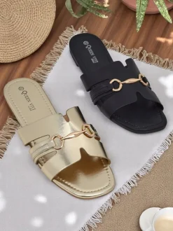 Royalfashion Damskie klapki na płaskiej podeszwie Lina