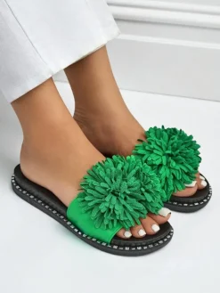 Royalfashion Damskie klapki na płaskiej podeszwie Flora Blide