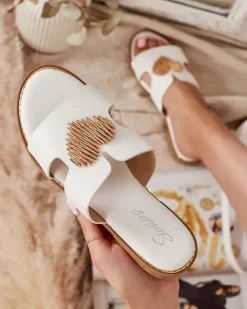 Royalfashion Damskie klapki na płaskiej podeszwie Olis