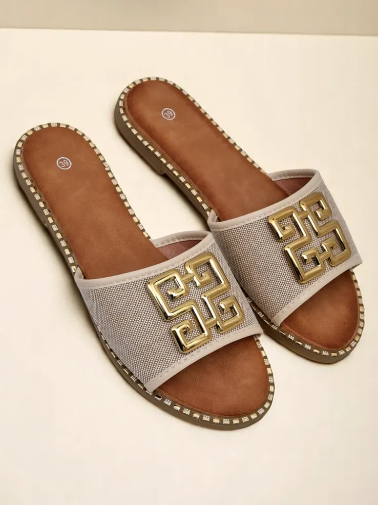 Royalfashion Damskie klapki na płaskiej podeszwie Rorole