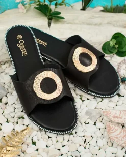 Royalfashion Damskie klapki na płaskiej podeszwie Olerna