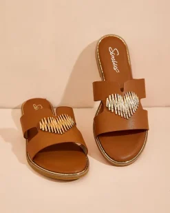 Royalfashion Damskie klapki na płaskiej podeszwie Olis