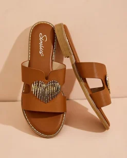 Royalfashion Damskie klapki na płaskiej podeszwie Olis