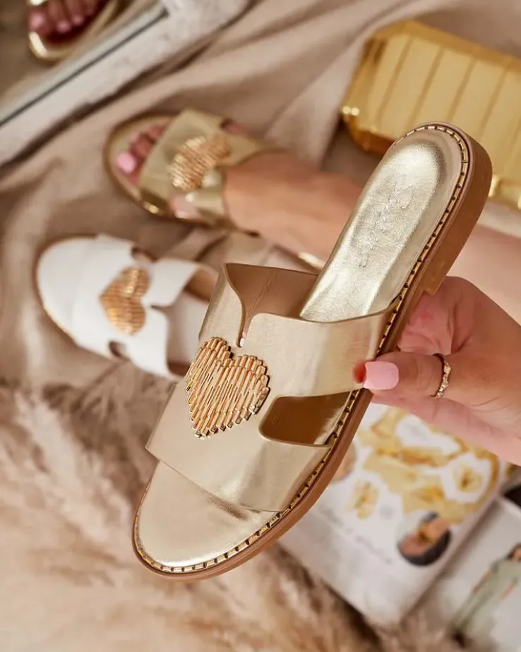 Royalfashion Damskie klapki na płaskiej podeszwie Olis