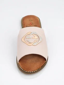 Royalfashion Damskie klapki na płaskiej podeszwie Goldie Spark